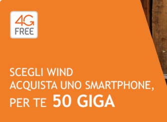 Wind Promo 50 Giga: 50GB gratis per 2 anni con smartphone WIND