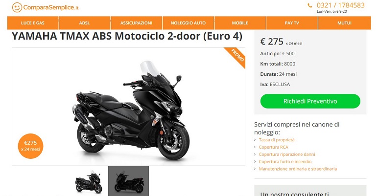 Febbraio 2019: offerte di noleggio lungo termine moto e scooter