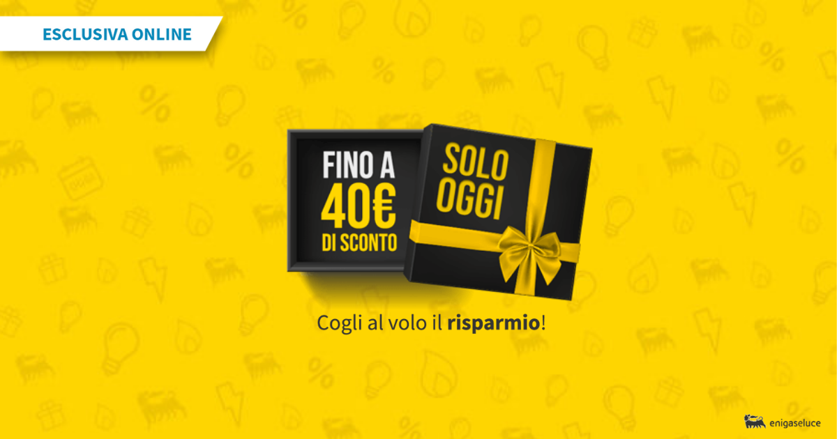 Offerte luce giugno 2019, Eni: sconto fino a 40€ con la promo One Day