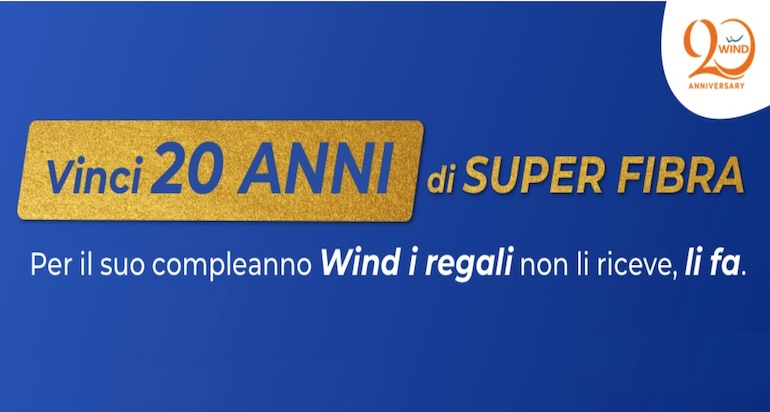 20 anni di offerta fibra gratis con Wind: come funziona il concorso