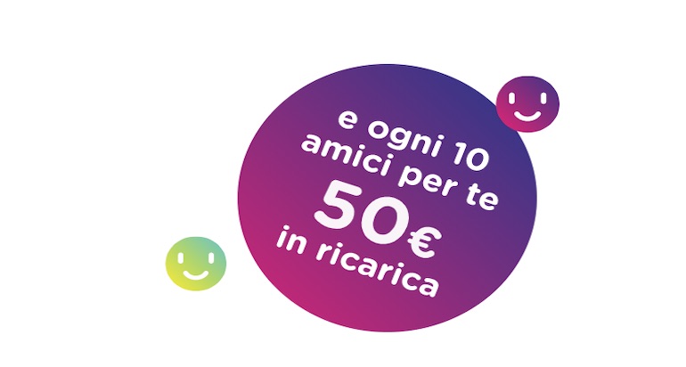 Porta un amico in ho: fino a 150 euro di ricariche gratis